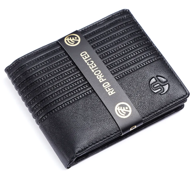 MENS LEATHER WALLET (RFID) 93701 (BLACK)