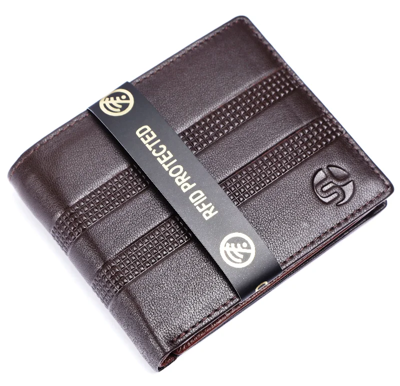 MENS LEATHER WALLET (RFID) 93703 (BROWN)