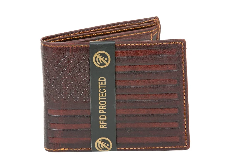 MENS LEATHER WALLET (RFID) 991738 (BROWN)