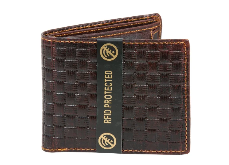 MENS LEATHER WALLET (RFID) 991741 (BROWN)