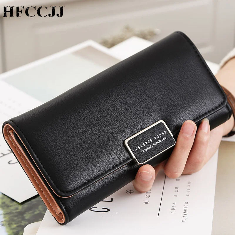 NEW Women's Wallet Ladies Leather Purses Hasp Clutch Long Zipper Phone Holder 2019 Female Wallets Coin Pocket Card Money HC132