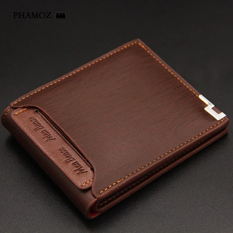 Retro Purse Short Anime  Slim Thin Short Luxury  Mini Slim Credit Card  Cute Leather Small Wallet High Quality,Men Wallets