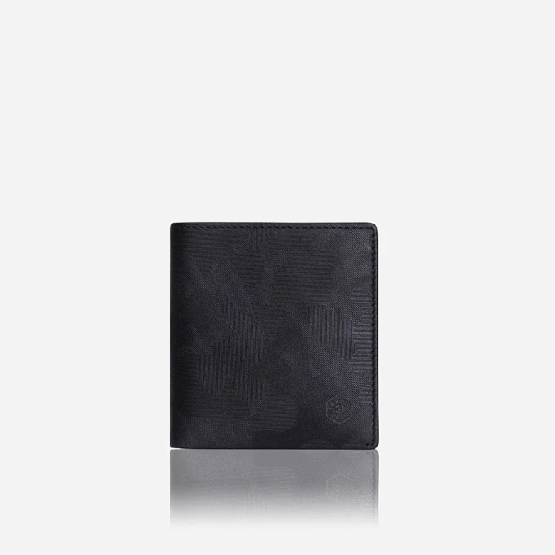 Slim Bifold Wallet with Coin, Black Camo