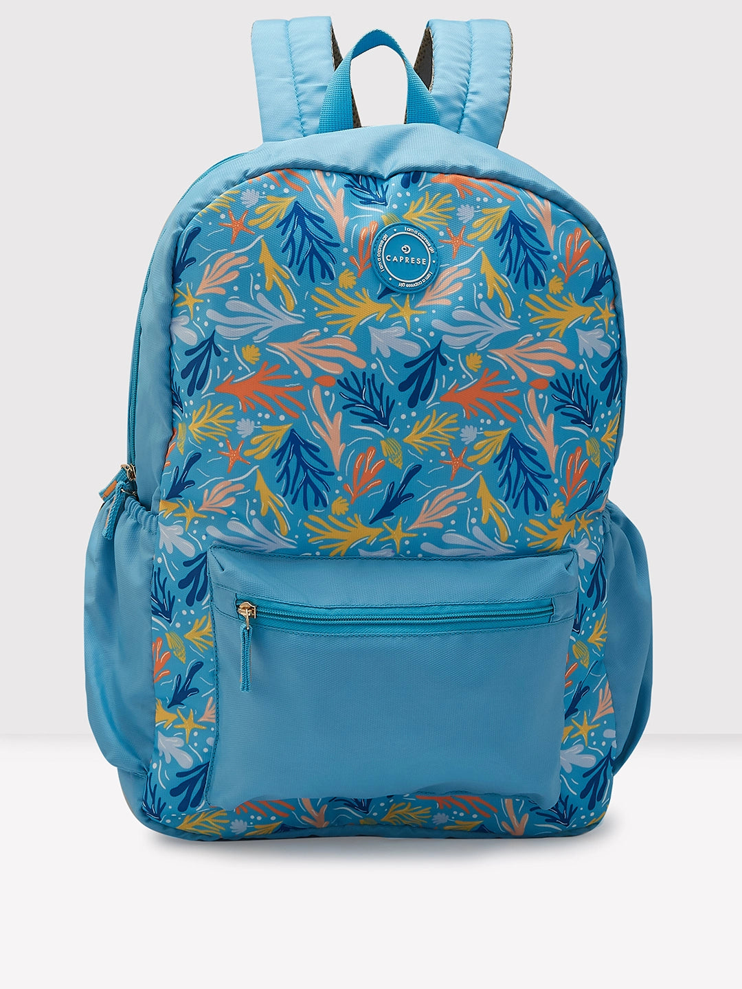 Caprese Xenia Laptop Backpack X Large Printed Light Blue