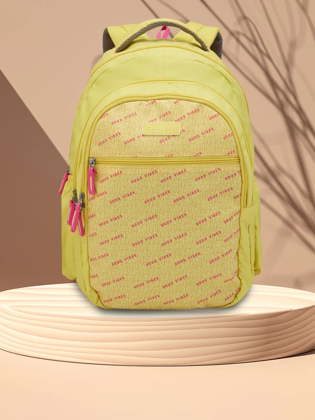 Caprese Zoe School Backpack Large Yellow