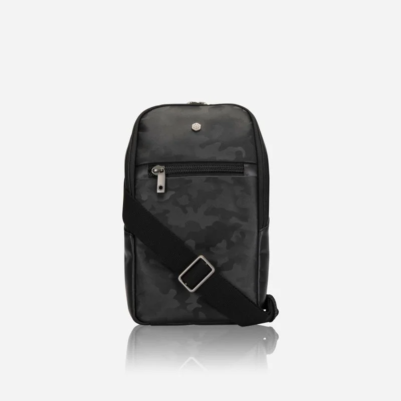 Single Strap Backpack, Black Camo